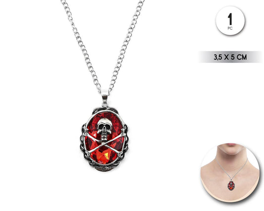 COLLAR PIRATA DIAMANTE ROJO