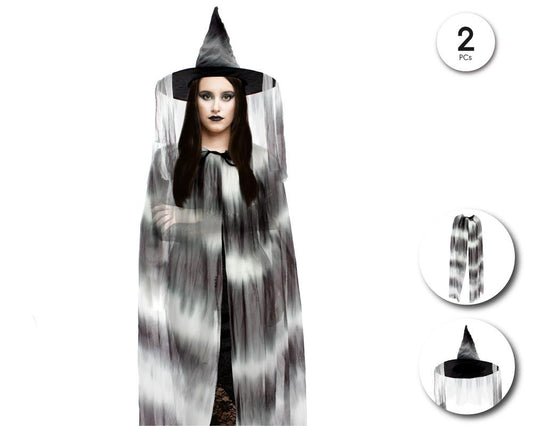 SET BRUJA CAPA Y SOMBRERO