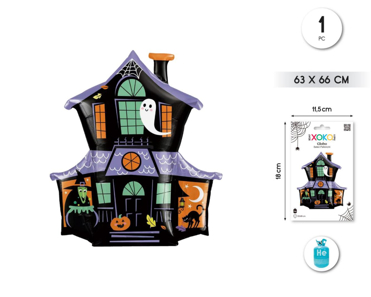 GLOBO FOIL HALLOWEEN CASA ENCANTADA 63X66CM