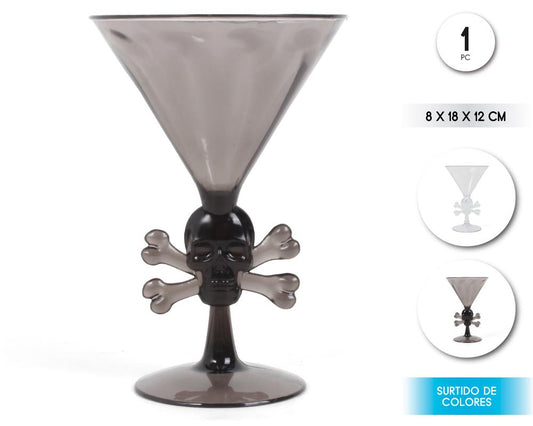 COPA COCTEL SKULL BL Y NEG