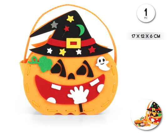 CESTA DE FIELTRO PARA DULCE TRICK OR TREAT