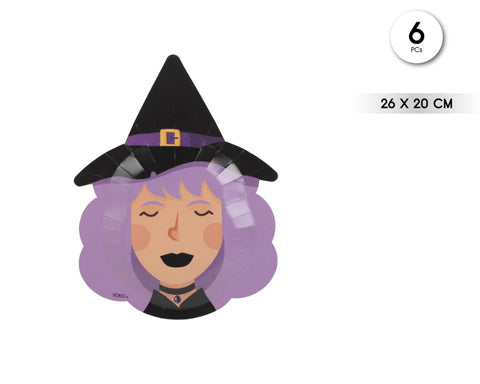 PLATO DE PAPEL BRUJA 6PCS