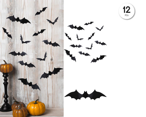 SILUETAS MURCIELAGO PVC 12PCS