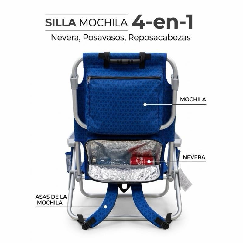 silla mochila 4 en 1 con nevera