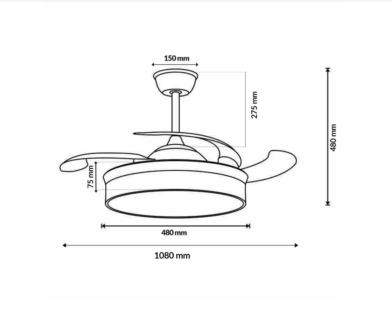 Ventilador de techo LED White Ø107 cm | Motor DC Ultra Silencioso