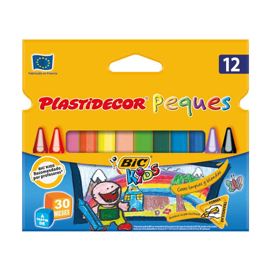 CERAS PLASTIDECOR PEQUES 12 COLORES