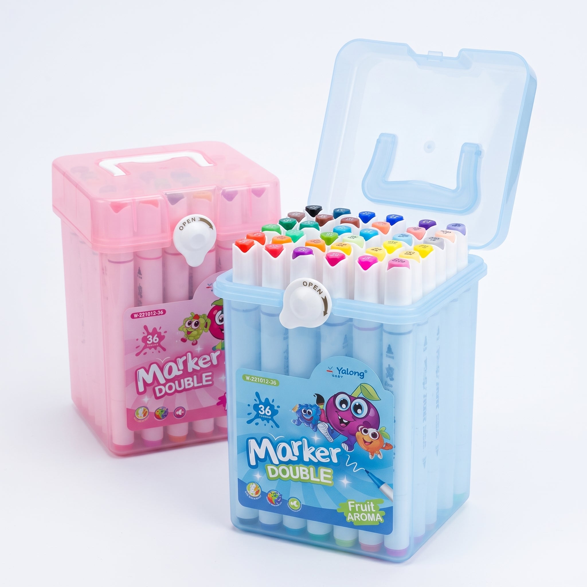 Set de Rotuladores Doble Punta con Aroma a Frutas Yalong (12, 24, 36, 48 uds)