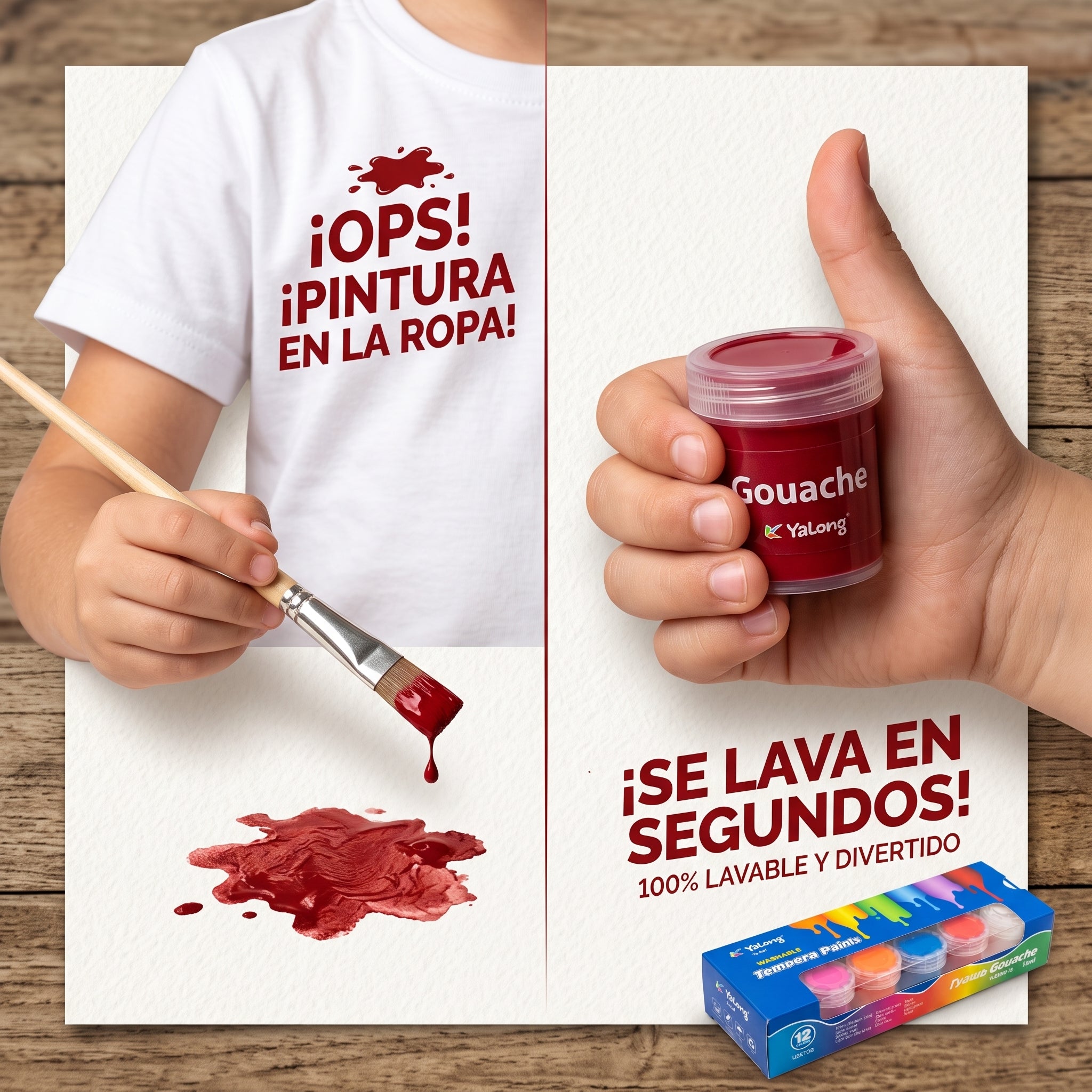 Kit Pintura Témpera Gouache Lavable (15ml) | Set 6 o 12 Colores Vibrantes para Niños y Manualidades