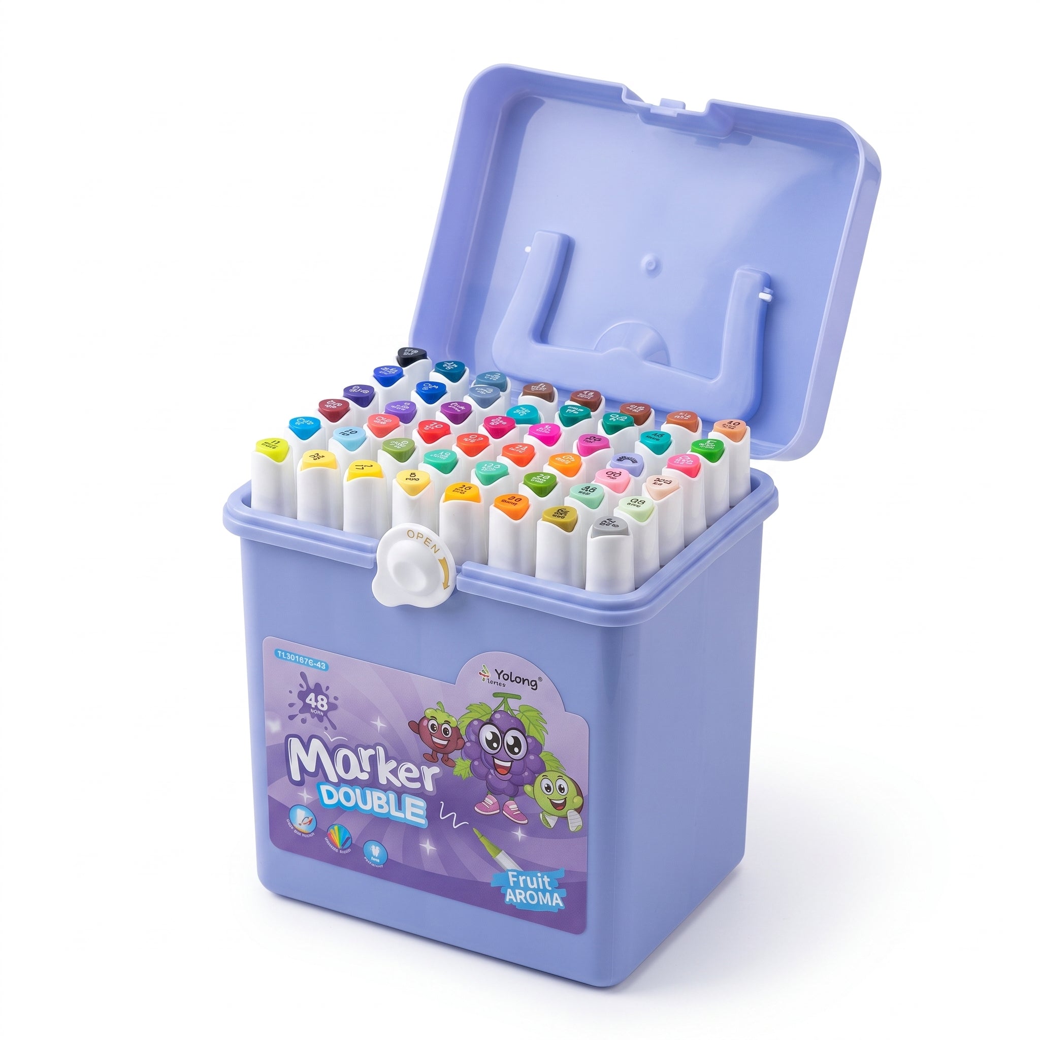 Set de Rotuladores Doble Punta con Aroma a Frutas Yalong (12, 24, 36, 48 uds)