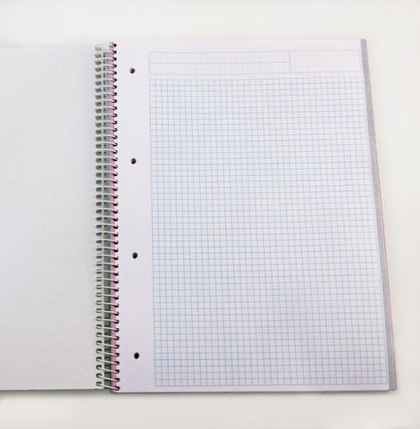 Cuaderno microperforado 160 hojas espiral con tapa extra dura cuadricula A4 Enri colores surtidos