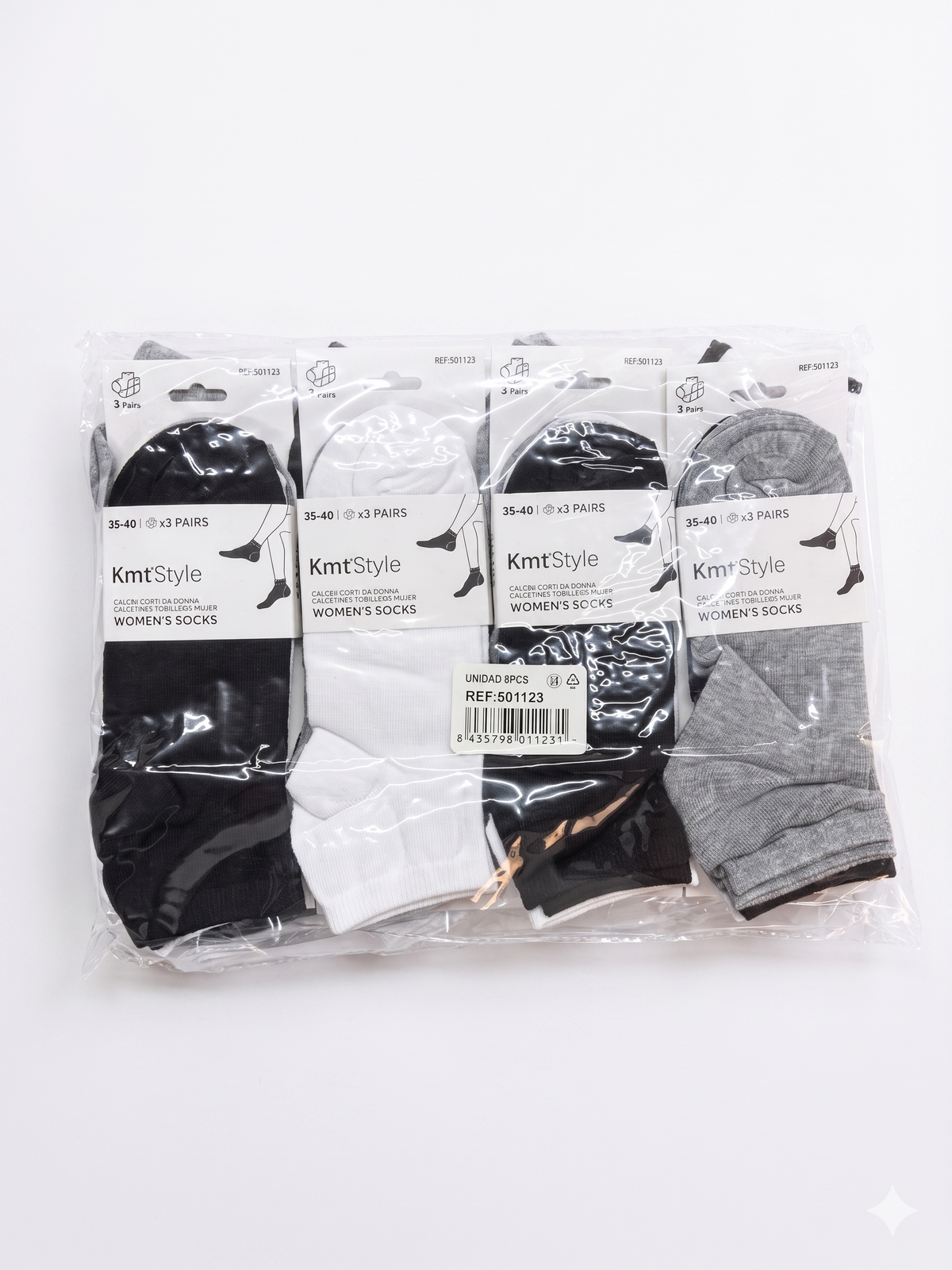 Pares de Calcetines Tobilleros de Mujer Kmt'Style Surtidos (Talla 35-40)