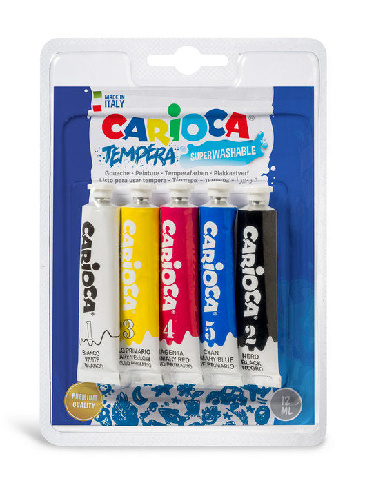 Temperas metal 12 ml blister 5 uds carioca