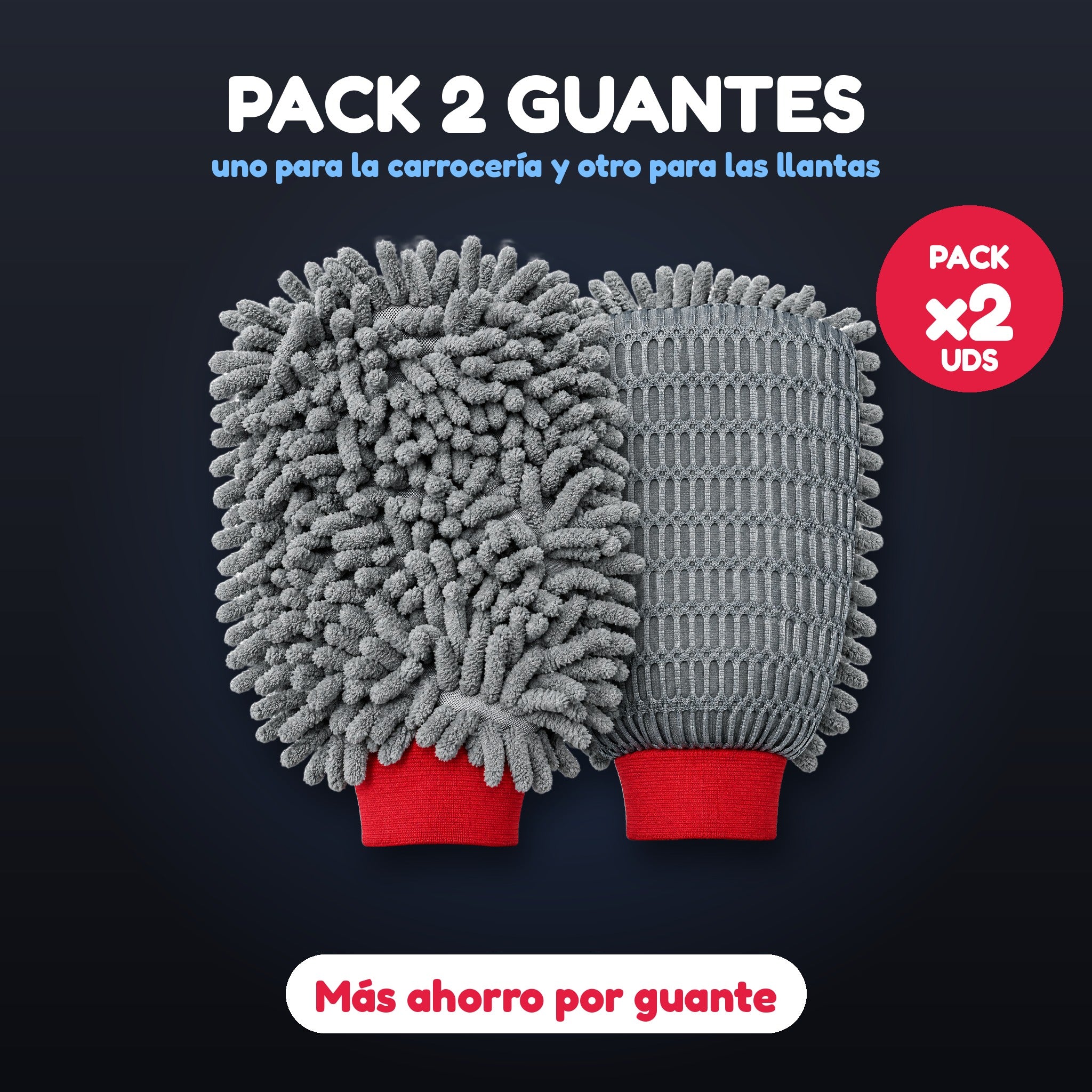 Pack 2 guantes de lavado