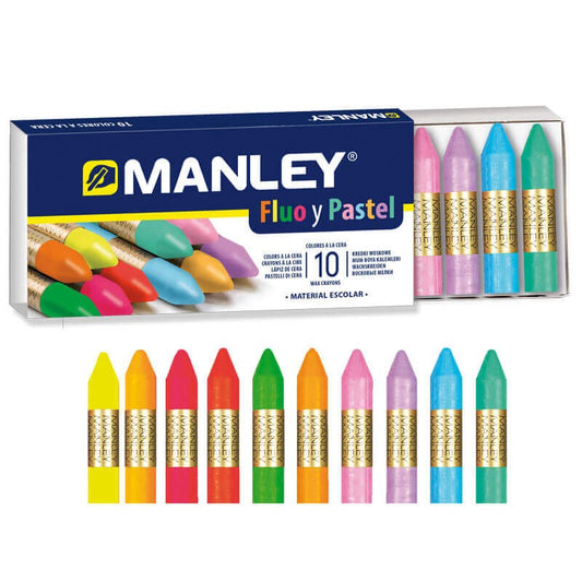 CERAS MALEY FLUO Y PASTEL 10 COLORES