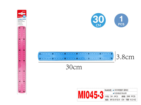 REGLA FLEXIBLE COLOR 30cm