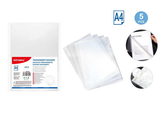 ARCHIVO HOJAS SUELTAS TRASPARENTES TAMAÑO A4 5PCS