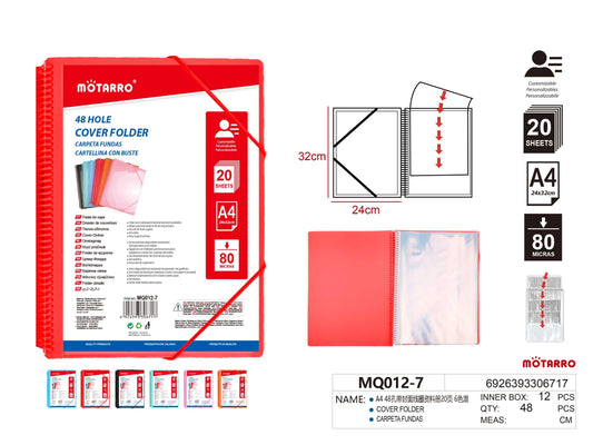 CARPETA DE ESPIRAL CON FUNDA FOLIO 20H