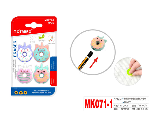 GOMA DE BORRAR DONUTS 4PCS