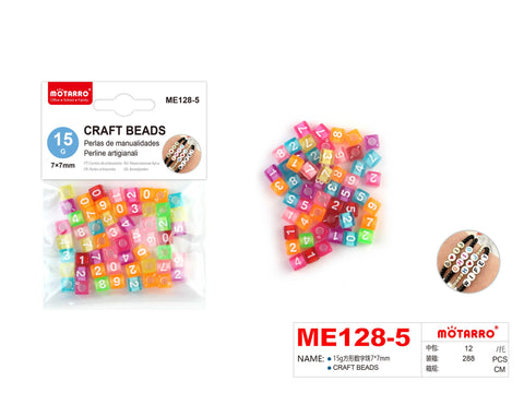 NUMEROS PERLAS MANUALIDADES 15GR 7X7MM