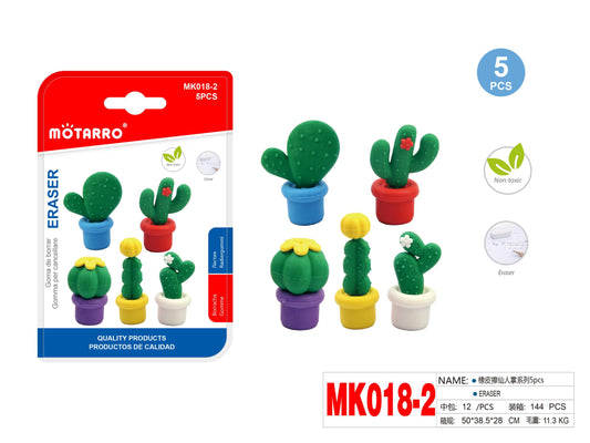SET 5 GOMAS DE BORRAR CACTUS