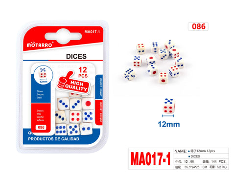 DADOS 12MM 12PCS