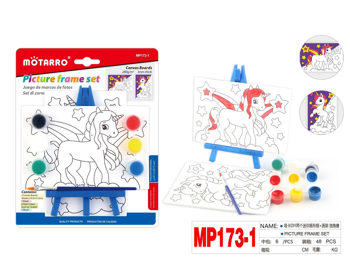 JUEGO DE PINTAR CON CABALLETE UNICORNIO