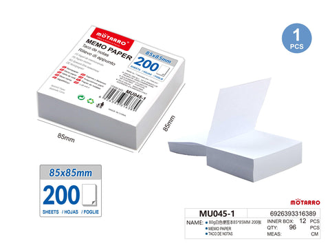 TACO DE NOTAS 80g 85*85MM 200H
