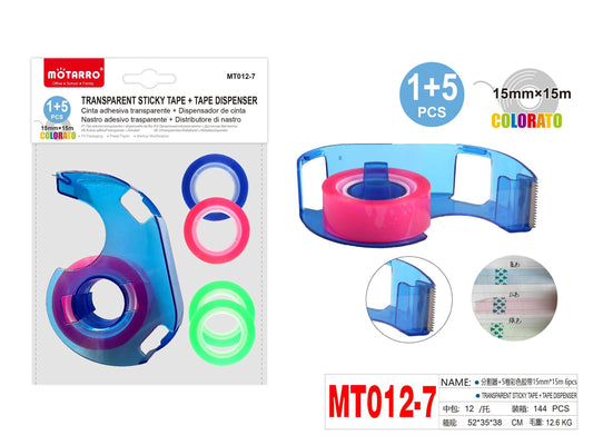 DISPENSADOR DE CINTA+5 CINTAS COLOR