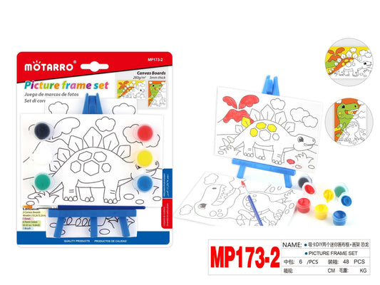 JUEGO DE PINTAR CON CABALLETE DINOSAURIO