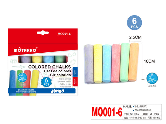 TIZAS DE COLORES JUMBO 6PCS