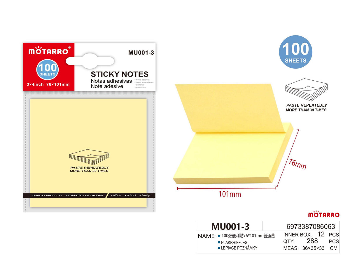 NOTAS ADHESIVA 73*101mm 100H