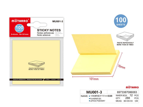 NOTAS ADHESIVA 73*101mm 100H