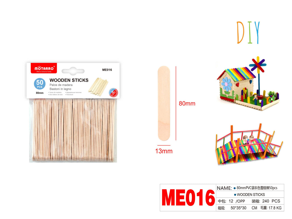 PALOS DE MADERA 80mm 50PCS