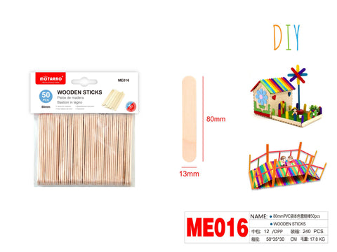 PALOS DE MADERA 80mm 50PCS