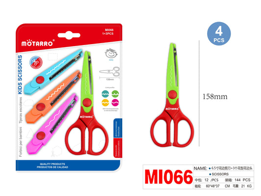 TIJERA ESCOLAR CON FORMAS 4PCS