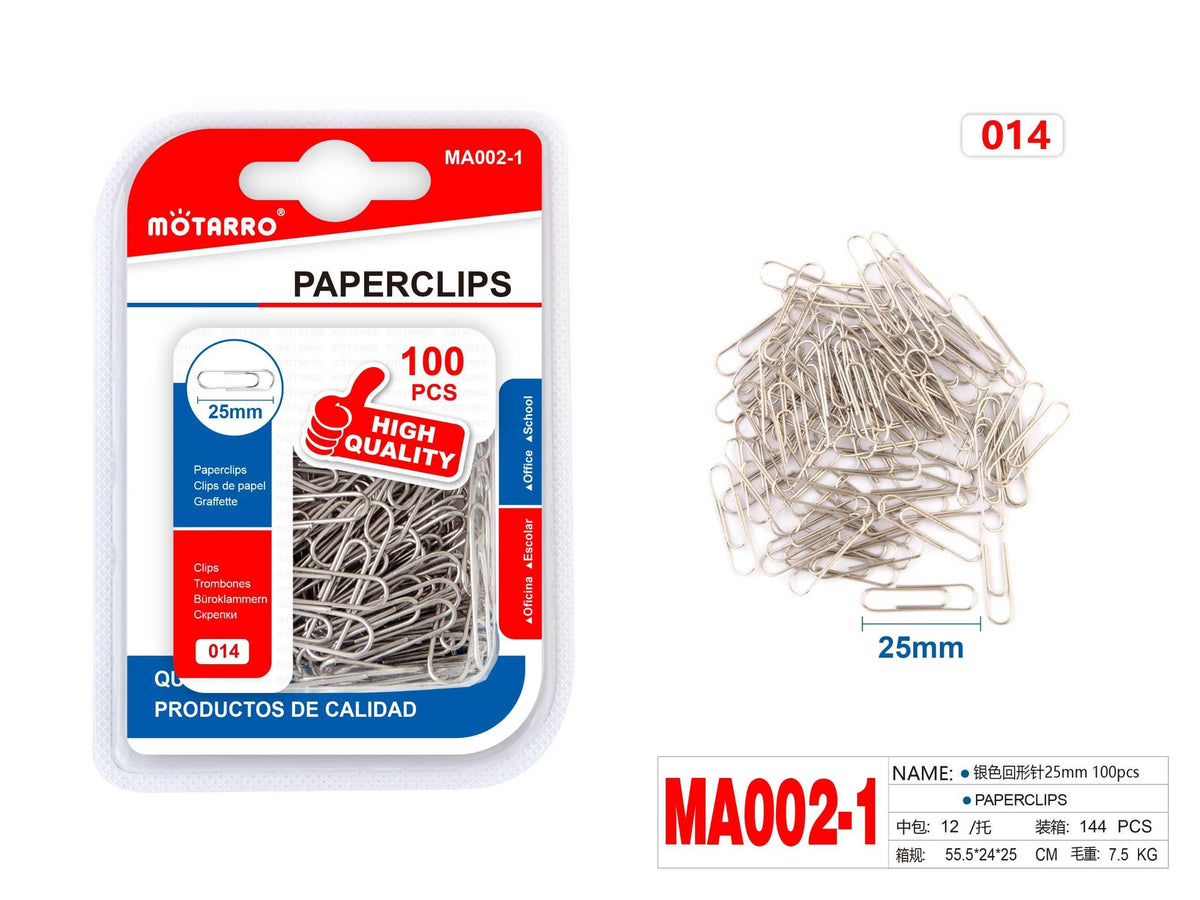 CLIPS DE PAPEL 25mm 100pcs