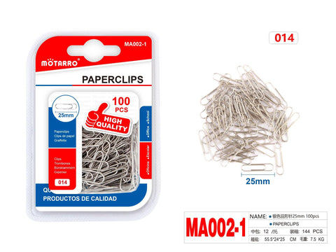 CLIPS DE PAPEL 25mm 100pcs