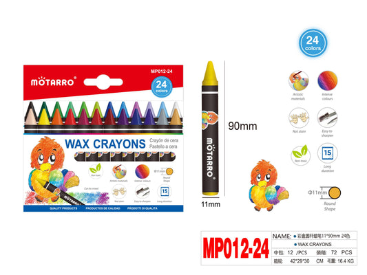 CERAS DE COLORES INFANTILES 24PCS