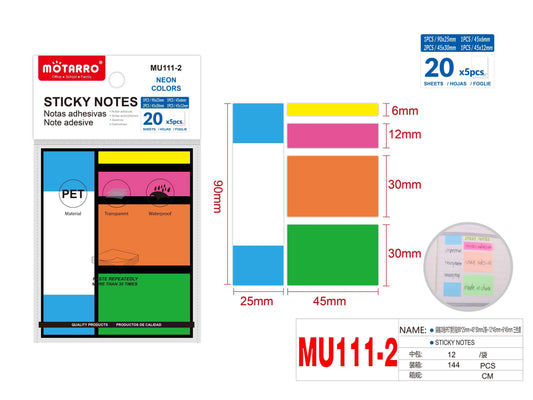 NOTAS ADHESIVAS 20*5PCS