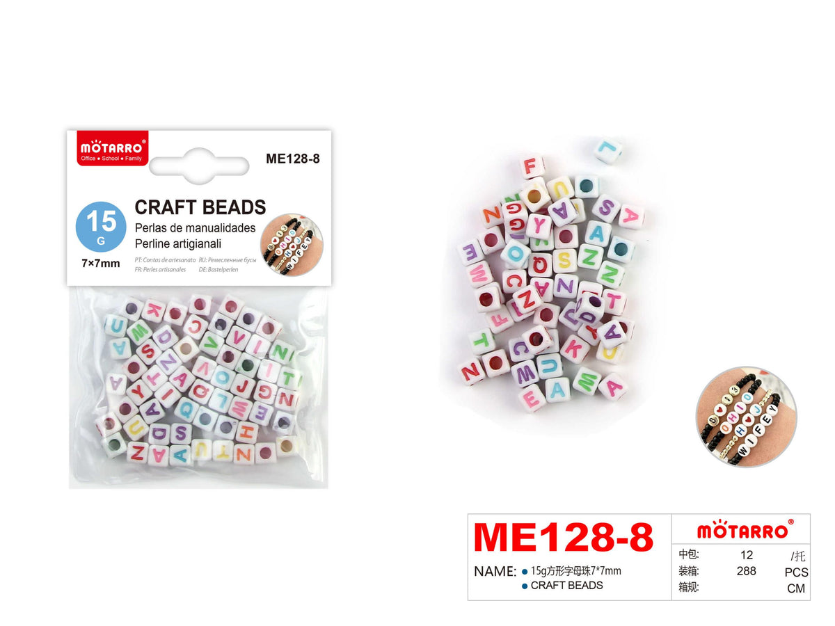 LETRAS PERLA MANUALIDADES 15GR 7X7MM