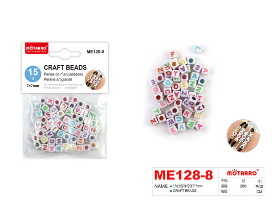LETRAS PERLA MANUALIDADES 15GR 7X7MM