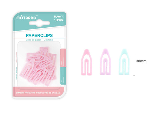 CLIPS PASTEL 38MM 12PCS