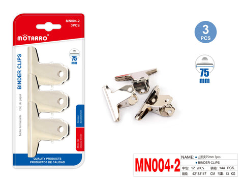 CLIP DE PAPEL 75mm 3pcs