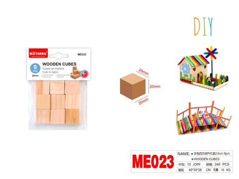 CUBOS DE MADERA 2.0CM 9PCS