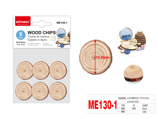 RODAJA DE MADERA 1-3*0.5cm 6pcs