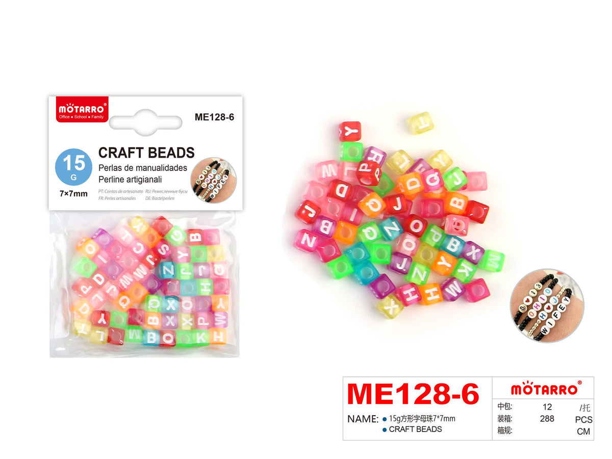 LETRAS PERLAS COLORES MANUALIDADES 15GR 7X