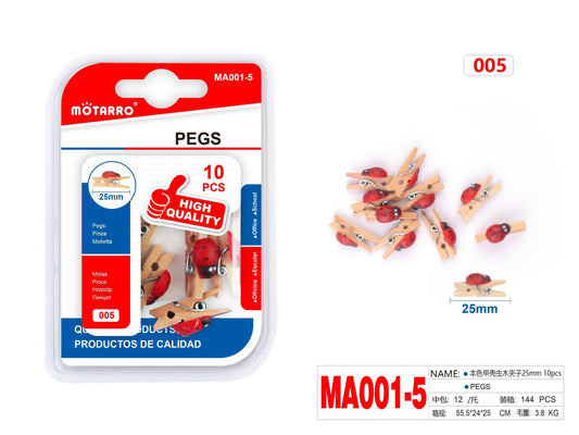 PINZAS DE MADERA 25mm 10pcs