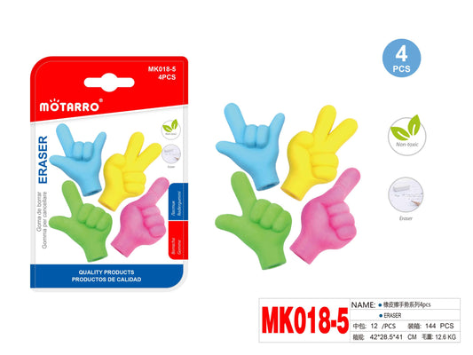 GOMAS DE BORRAR MANOS 4PCS