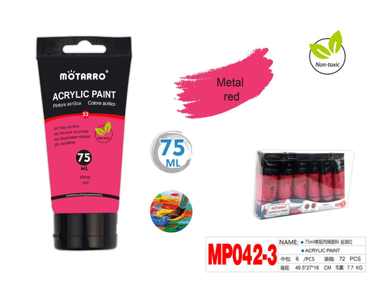 PINTURA ACRILICA 75ml ROJO METALIZADO