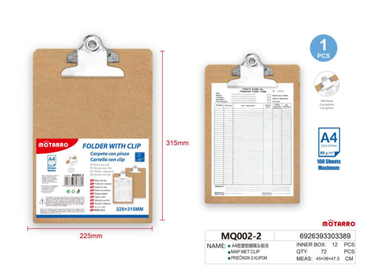CARPETA CON PINZA A4